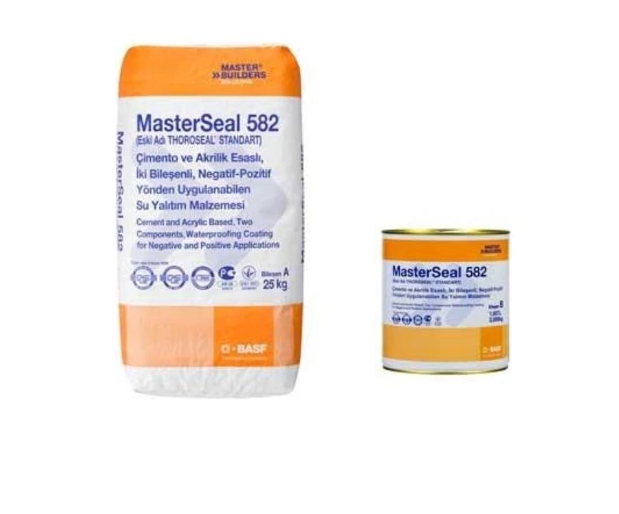 MasterSeal 582  Çimento ve Akrilik Esaslı, İki Bileşenli, Negatif-Pozitif Yönden Uygulanabilen Su Yalıtım Malzemesi 27 kg