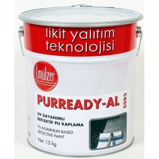 Purready AL Poliüretan-Alüminyum Esaslı UV Dayanımlı Reflektif Boya 15 kg/Metal Kova