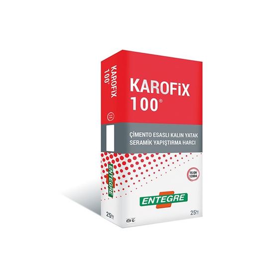 Karofix 100 C1TE Çimento Esaslı Kalın Yatak Seramik Yapıştırma Harcı 25 kg Beyaz