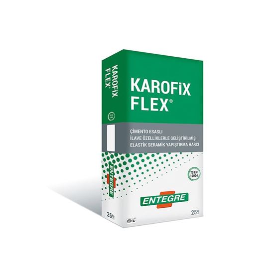 Karofix Flex C2T Çimento Esaslı, İlave Özelliklerle Geliştirilmiş Elastik Seramik Yapıştırma Harcı 25 kg Beyaz