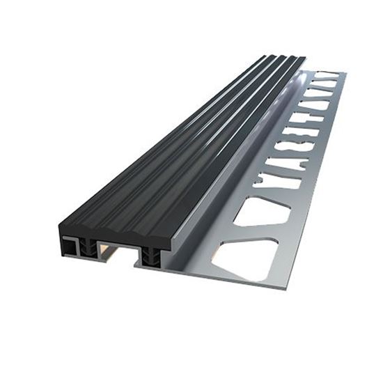 8 mm PVC Bantlı Merdiven Basamak Profili 250 cm Siyah