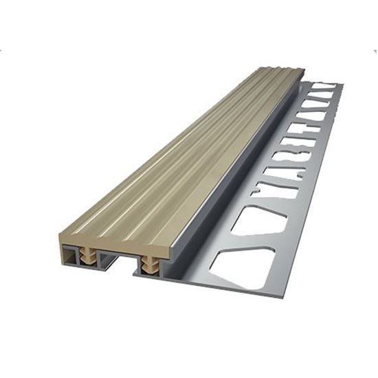 11 mm PVC Bantlı Merdiven Basamak Profili 250 cm Bej