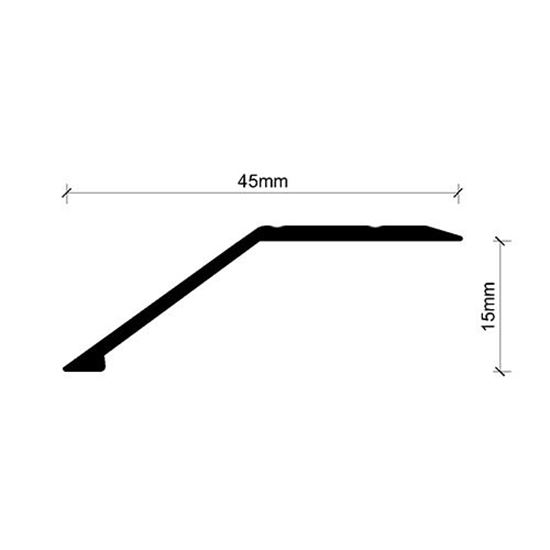 15 mm Laminant Kot Farkı Profili 270 cm Mat Eloksal